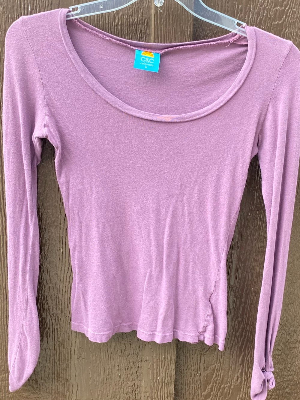 C&C California Mauve Scoop Neck Long-Sleeve Tee